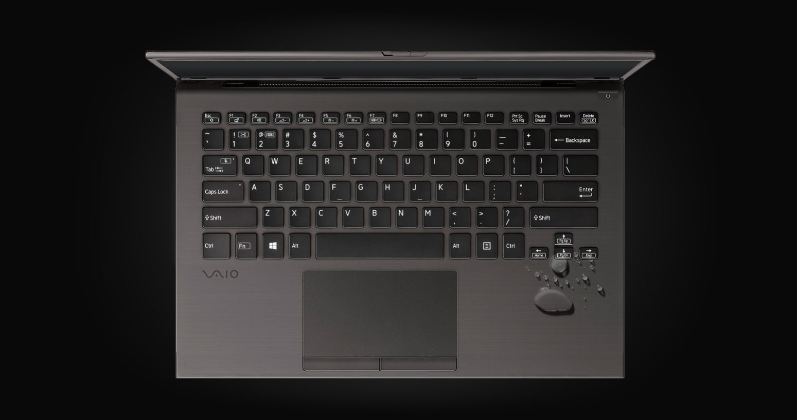 O VAIO® Z possui um teclado incrível. Com suas teclas maiores, retroiluminadas, silenciosas e resistente à derramamento de água